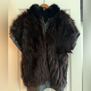 Luxurious Dark Brown Real Fox Fur Vest